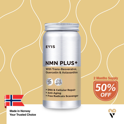 【50%OFF】NMN PLUS+研活美肌 (添加白藜蘆醇、槲黃素及蝦青素) | 120粒裝 2個月份量 (此日期前最佳：2027年2月1日)