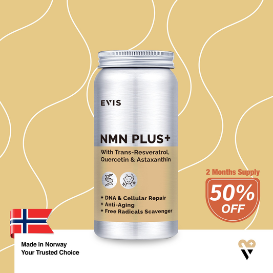 【50%OFF】NMN PLUS+研活美肌 (添加白藜蘆醇、槲黃素及蝦青素) | 120粒裝 2個月份量 (此日期前最佳：2027年2月1日)