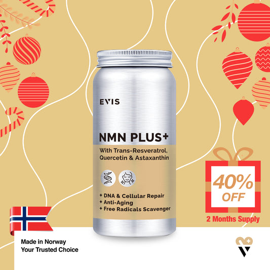 NMN PLUS+研活美肌 (添加白藜蘆醇、槲黃素及蝦青素) | 120粒裝 2個月份量