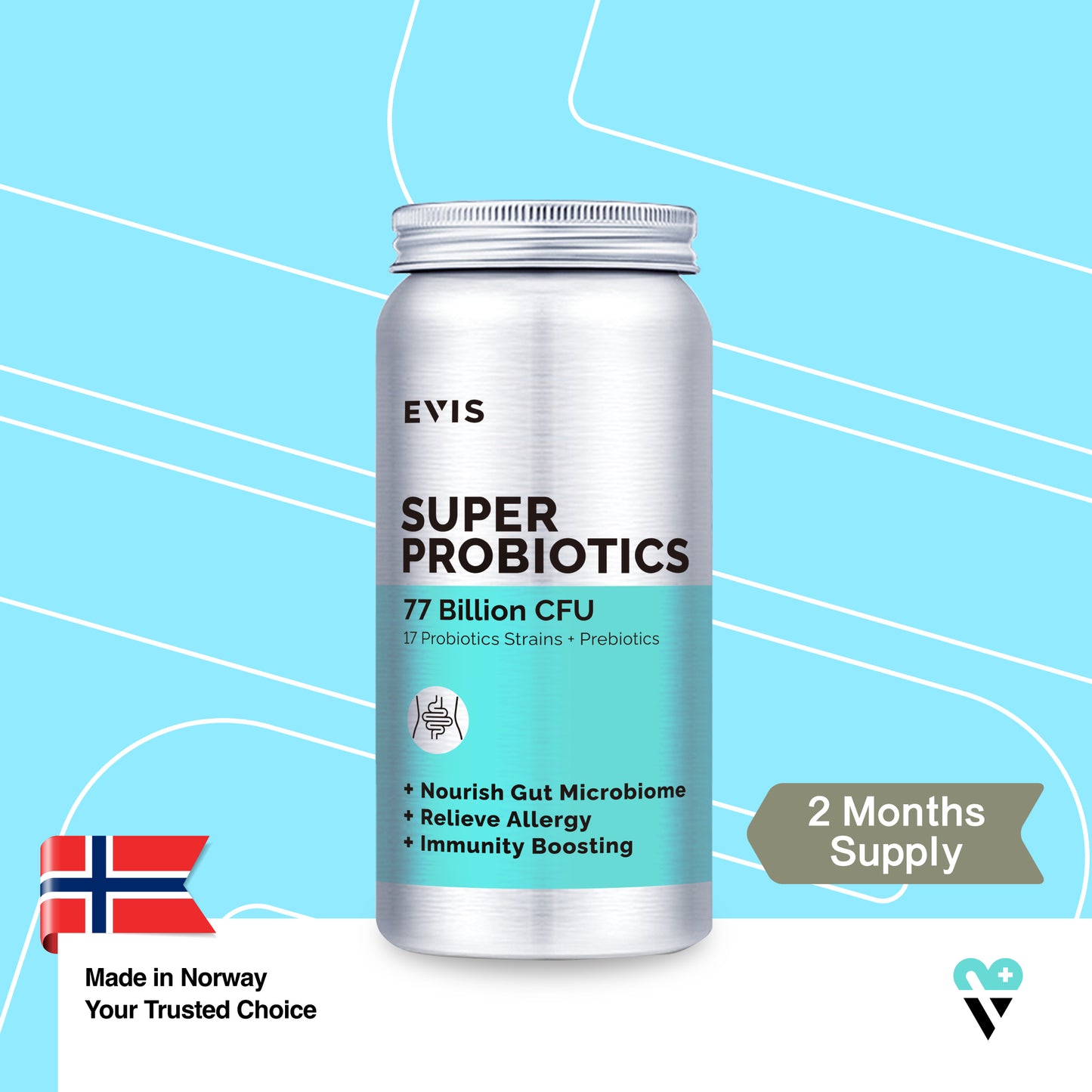 SUPER PROBIOTICS 超強益生菌（77 Billion CFU, 添加益生元）| 60粒裝 2個月份量