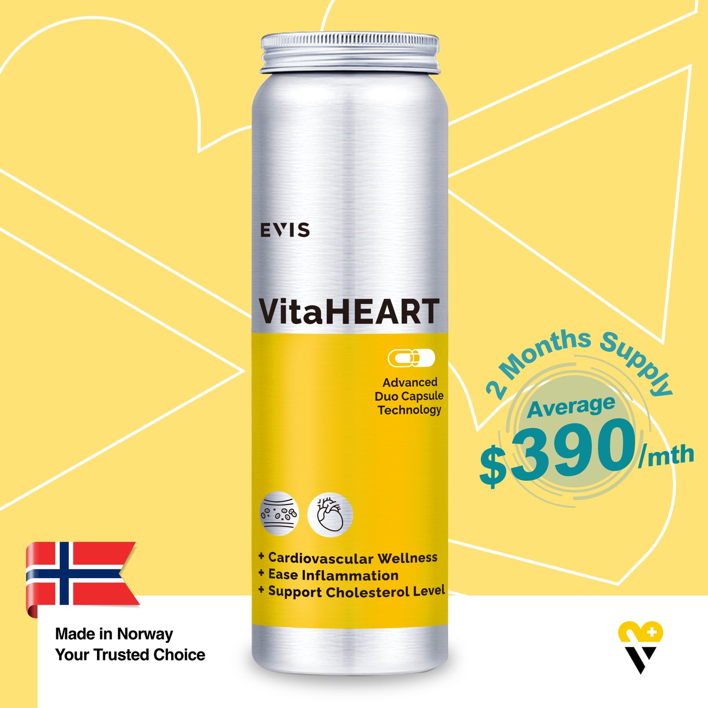 VitaHEART 養心之寶- 二合一DuoCap®膠囊技術 | 120粒裝 2個月份量